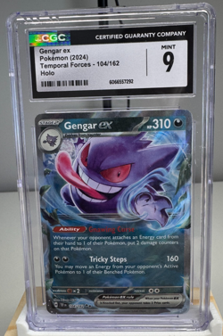 CGC 9 Gengar ex 104/162 – Temporal Forces Double Rare Holo Pokemon Card - Image 1