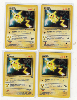 Pokemon TCG Promo WB The First Movie Black Star Pikachu Lot (4) Cards NM - Image 1