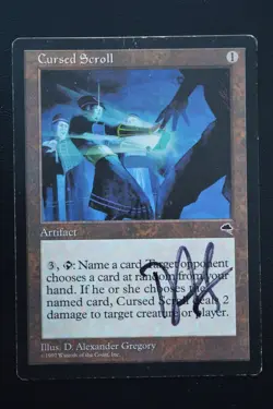 Magic The Gathering MTG CURSED SCROLL SIGNED Tempest HP Heavily Played - Image 1