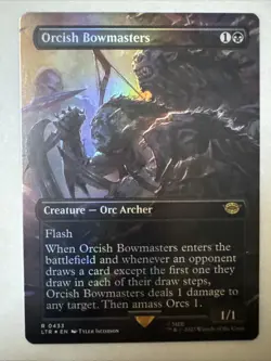 MTG: Orcish Bowmasters - Borderless FOIL NM MTG The Lord of the Rings LTR 433 - Image 1