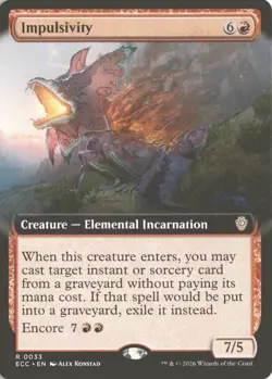 MTG Impulsivity (0033) *Non-Foil* Extended Art Commander: Lorwyn Eclipsed MT/NM - Image 1