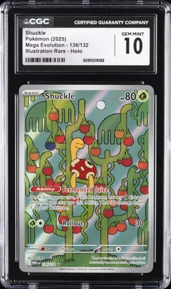 2025 POKEMON MEGA EVOLUTION ILLUSTRATION RARE HOLO SHUCKLE CGC 10 GEM MINT - Image 1