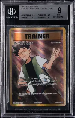 2016 POKEMON EVOLUTIONS FULL ART UR #107 BROCKS GRIT BGS 9 - Image 1