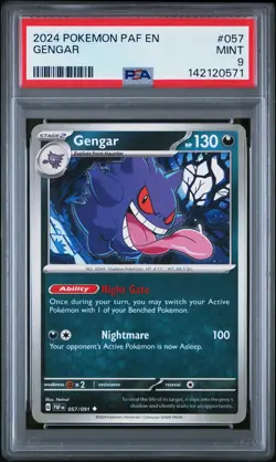 2024 POKEMON PAF EN-PALDEAN FATES #057 GENGAR PSA 9 - Image 1