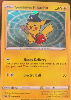 GRADEABLE SWIRL Special Delivery Pikachu SWSH074 Pokemon Center Canada Promo - Image 1