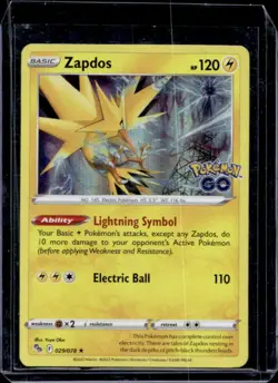 2022 Pokemon SWSH Pokemon GO Zapdos #029/078 - Image 1