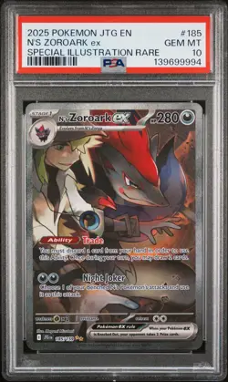 2025 POKEMON JOURNEY TOGETHER SPECIAL ILLUSTRATION RARE N'S ZOROARK EX PSA 10 - Image 1