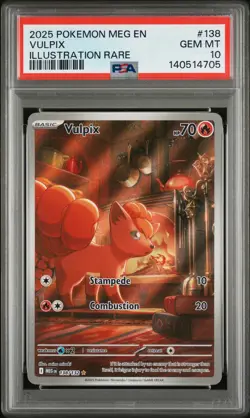 2025 POKEMON MEG EN-MEGA EVOLUTION ILLUSTRATION RARE #138 VULPIX PSA 10 - Image 1