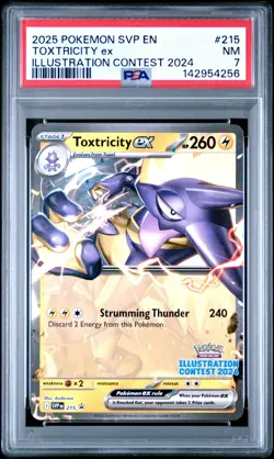 2025 POKEMON SVP ILLUSTRATION CONTEST 2024 PROMO #215 TOXTRICITY EX PSA 7 - Image 1