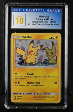 Pokemon Pikachu 2019 BSP SM162 Team Up 1-Pk Blister CGC PRISTINE 10 - POP 52! - Image 1