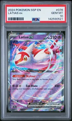 2024 POKEMON SSP EN-SURGING SPARKS #076 LATIAS EX PSA 10 - Image 1