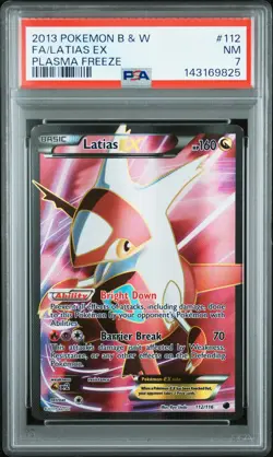 2013 POKEMON B&W PLASMA FREEZE #112 FULL ART/LATIAS EX PSA 7 - Image 1