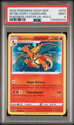 Pokemon Center TCG Special Delivery Charizard SWSH075 PSA 9 Rare Holo 2022 - Image 2