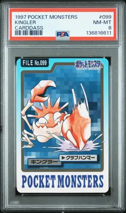 1997 POCKET MONSTERS CARDDASS #099 KINGLER PSA 8 - Image 1