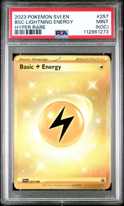 2023 POKEMON SVI EN-SCARLET & VIOLET HYPER RARE BASIC LIGHTNING ENERGY PSA 9 OC - Image 1
