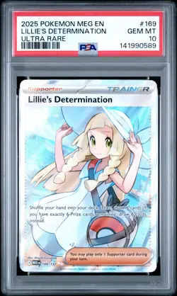 2025 POKEMON MEG EN-MEGA EVOLUTION ULTRA RARE #169 LILLIE'S DETERMINATION PSA 10 - Image 1