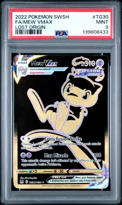 2022 POKEMON SWORD & SHIELD LOST ORIGIN #TG30 FULL ART/MEW VMAX PSA 9 - Image 1