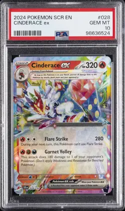 2024 POKEMON SCR EN-STELLAR CROWN #028 CINDERACE EX PSA 10 - Image 1