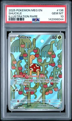 2025 POKEMON MEG EN-MEGA EVOLUTION ILLUSTRATION RARE #136 SHUCKLE PSA 10 - Image 1