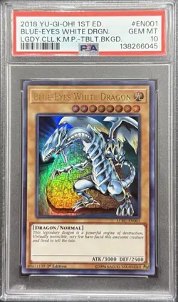 2018 PSA 10 YUGIOH LCKC 1ST ED ULTRA RARE BLUE EYES WHITE DRAGON 💫 - Image 1