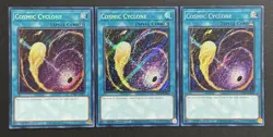 2024 YUGIOH RA02 SECRET RARE COSMIC CYCLONE X3 NM SET - Image 1