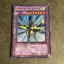 Gaia the Dragon Champion LOB-125 Unlimited Secret Rare MP - Image 1