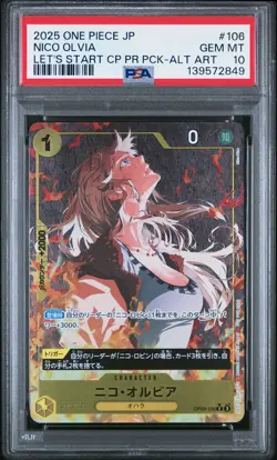 2025 ONE PIECE JPN LET'S START CAMPAIGN PROMOTION PACK #106 NICO OLVIA PSA 10 - Image 1