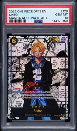 2025 ONE PIECE OP13-CARRYING ON HIS WILL MANGA ALTERNATE ART #120 SABO PSA 10 - Image 1