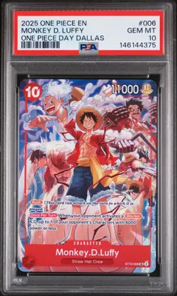 2025 ONE PIECE PROMOS ONE PIECE DAY DALLAS #006 MONKEY D. LUFFY PSA 10 - Image 1