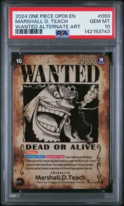 2024 ONE PIECE OP09-EMPERORS IN THE NEW WORLD #093 MARSHALL D. TEACH PSA 10 - Image 1