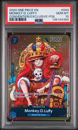 2024 ONE PIECE PROMOS CONVENTION EXCLUSIVE-FOIL #043 MONKEY D. LUFFY PSA 10 - Image 1