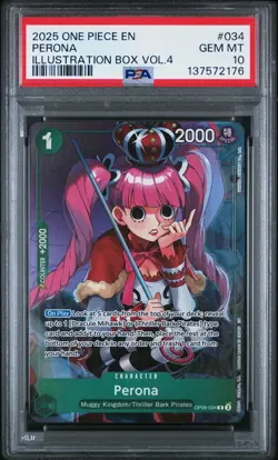 2025 ONE PIECE PROMOS ILLUSTRATION BOX VOL.4 #034 PERONA PSA 10 - Image 1