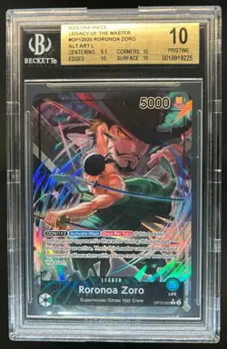 2025 One Piece Legacy of the Master Roronoa Zoro Alternate Art #OP12-020 BGS 10 - Image 1