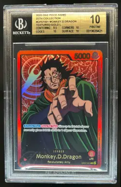 2025 One Piece 25th Anime Monkey D Dragon Textured Gold #OP07-001 BGS 10 - Image 1
