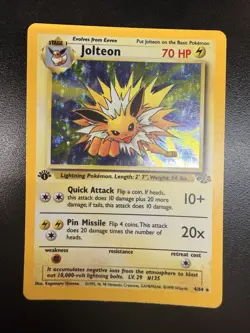 Pokemon Jolteon Jungle 4/64 1ST ED Holo Rare Holo Card English Pokemon TCG - Image 1