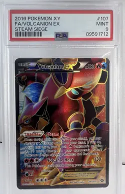 VOLCANION EX 107 2016 Pokemon Card XY Steam Siege PSA 9 FULL ART - Image 1