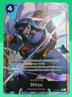 One Piece CCG Shiryu Rare Alt Foil Card PRB02-015 NM - Image 1