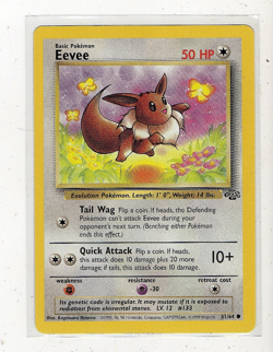 1999 Pokemon TCG Jungle Eevee Common Base Card #51/64 NM - Image 1
