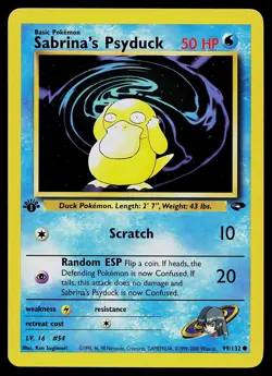 Pokemon Card - Sabrina's Psyduck Gym Challenge 99/132 Common 1st Edition - Image 1