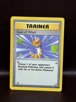 Gust of Wind SHADOWLESS Base Set Pokemon Card 93/102 WotC 1999 Vintage TCG - Image 1