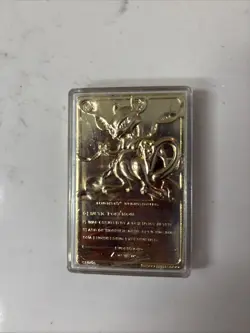 1999 Burger King Limited Edition Pokemon Trading Card 23K Gold Plated Mewtwo - Image 2