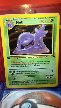 Pokemon Muk TCG Holo Rare 1st Edition Fossil Vintage Card 13/63 Near Mint - Image 1