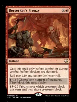 MTG Berserker's Frenzy LP Light Play Forgotten Realms [775] - Image 1