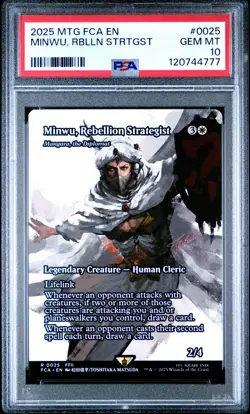 2025 MTG FINAL FANTASY THROUGH THE AGES #0025 MINWU, REBELLION STRATEGIST PSA 10 - Image 1