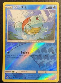 Squirtle Reverse Holo 33/214 Pokemon TCG Sun & Moon Unbroken Bonds NM Free Ship - Image 1