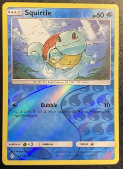 Squirtle Reverse Holo 33/214 Pokemon TCG Sun & Moon Unbroken Bonds NM Free Ship - Image 2