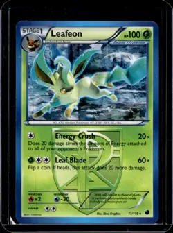 2013 Pokemon Black & White Plasma Freeze Leafeon #11/116 - Image 1