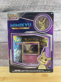 POKEMON TCG Mimikyu Premium PIN Collection Factory Sealed Box-3 Booster Packs - Image 1
