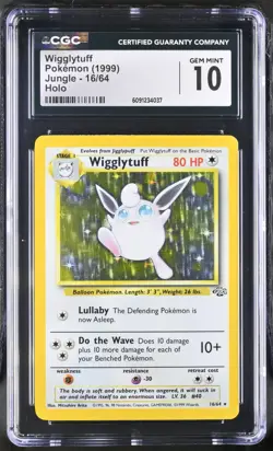 CGC 10 GEM MINT Wigglytuff 1999 Jungle 16/64 Holo Pokemon Card - Image 1