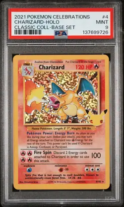 2021 POKEMON CELEBRATIONS CLASSIC COLLECTION #4 CHARIZARD-HOLO PSA 9 - Image 1